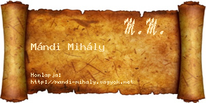 Mándi Mihály névjegykártya